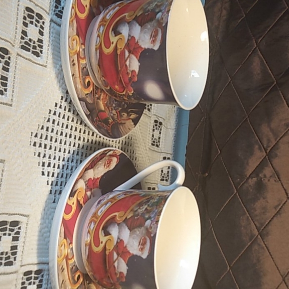Santa tea cup, coffee mugs matching set - Picture 4 of 4